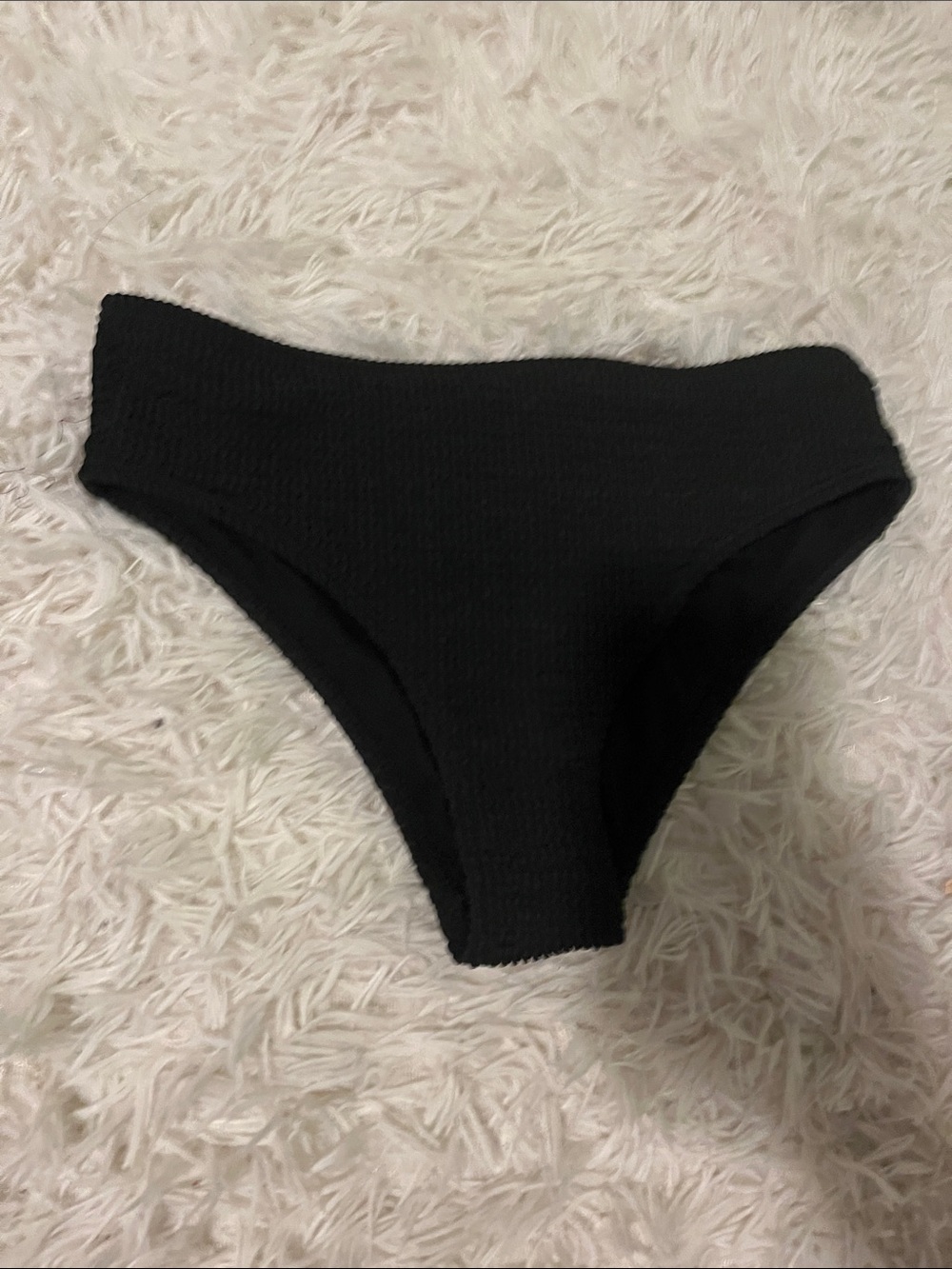 Amazon Kids Black Ribbed Bikini Bottoms - Solid Black